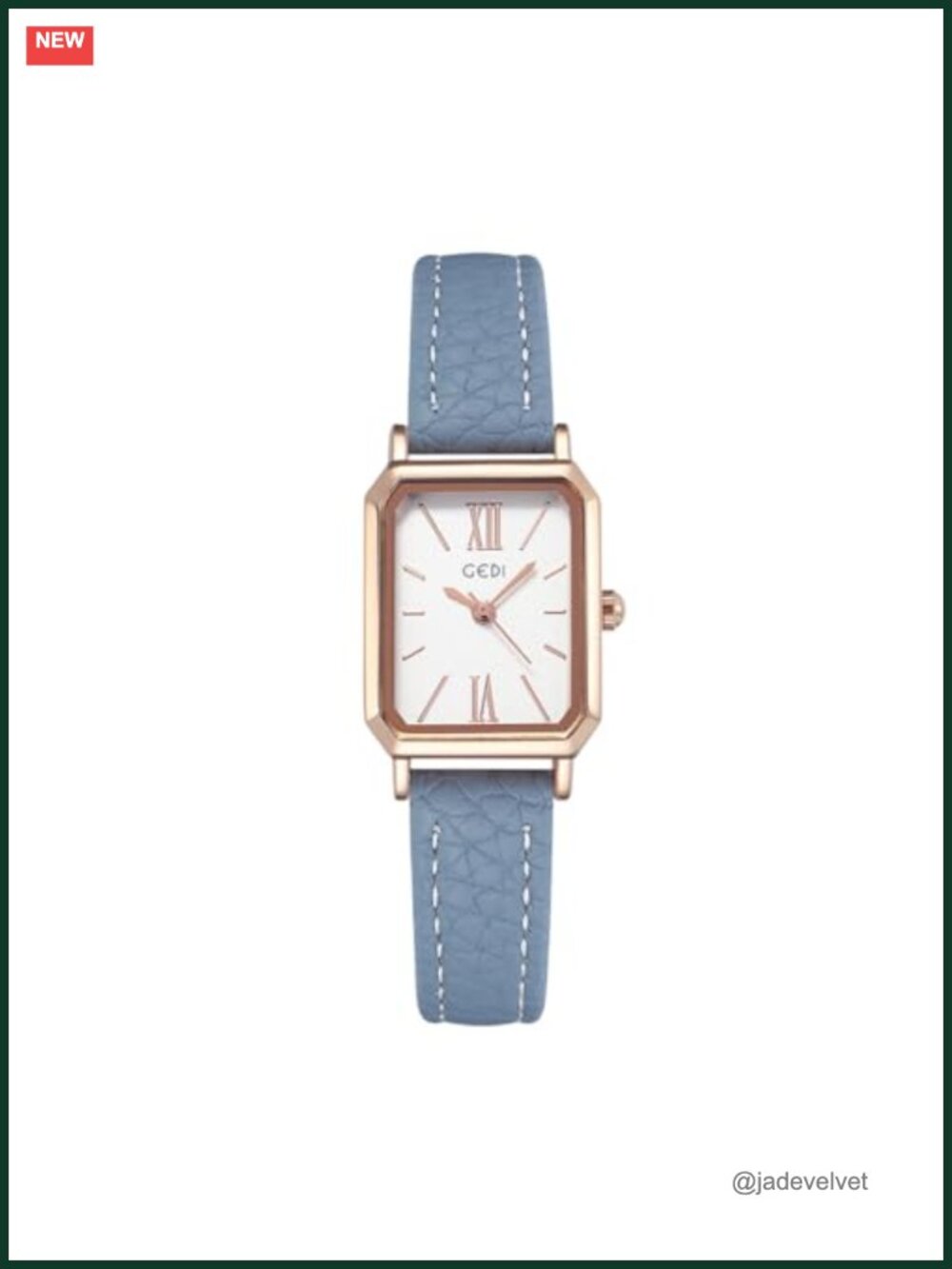 Ultra-Thin Square Quartz Watch Faux Leather Strap 30M Waterproof Women